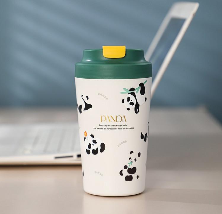 Термокружка Panda на пикнике с открытой крышкой — кружка для горячих и холодных напитков 380 мл