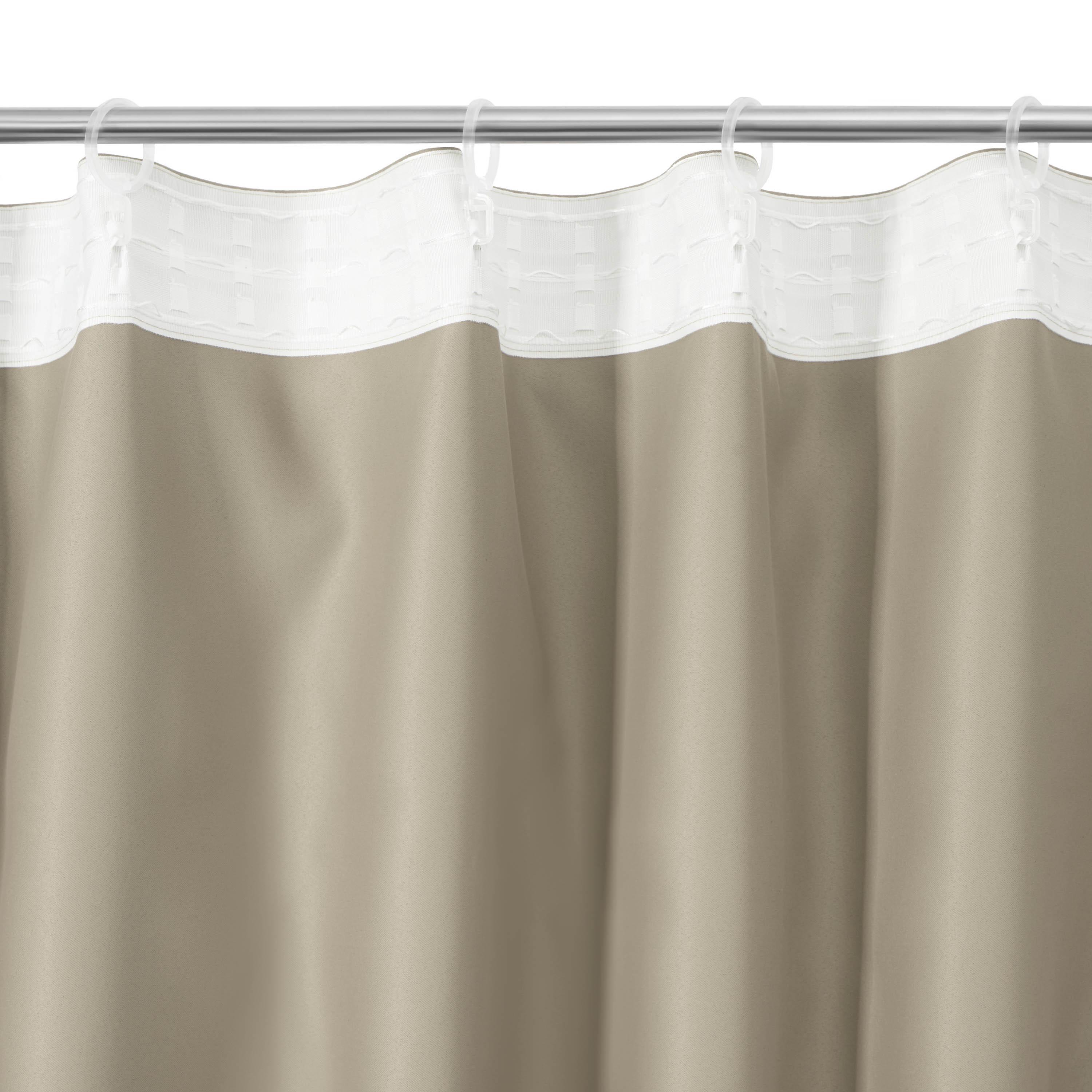 штора на шторной ленте 7,5 см песочная блекаут лента крепление