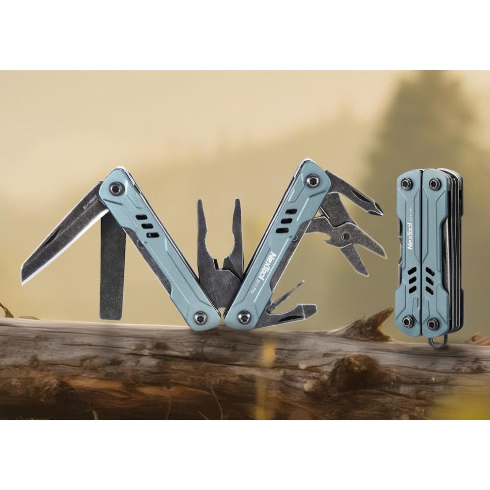 Кишеньковий мультитул NexTool Mini Sailor S11 Pro у складеному та розкладеному вигляді