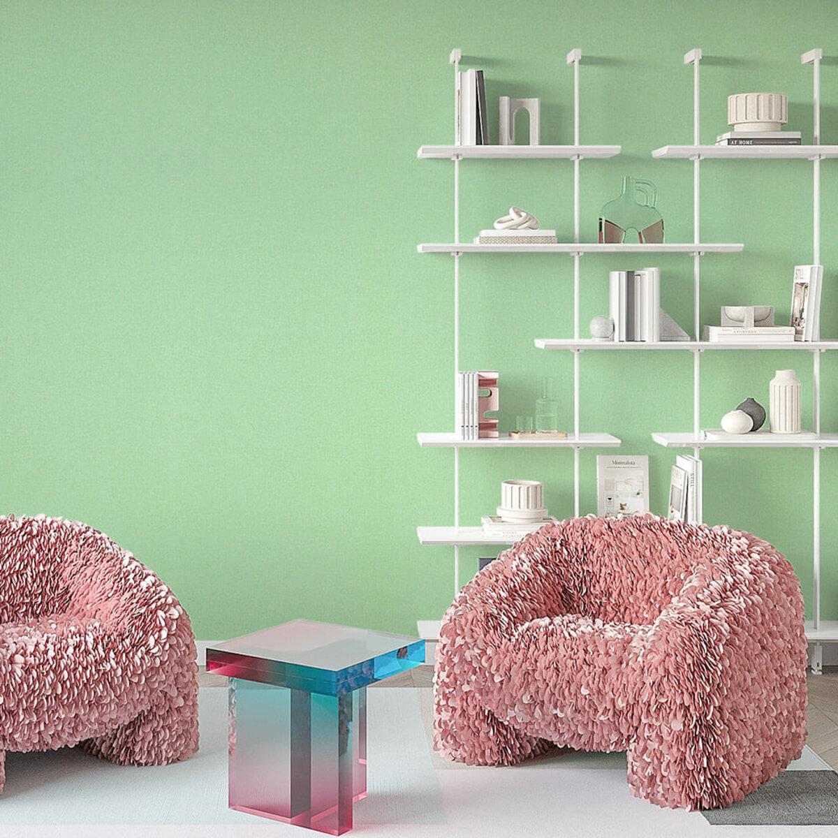 Интерьер со светло-салатовыми самоклеящимися обоями 2800x500 мм — теплоизоляция и декор