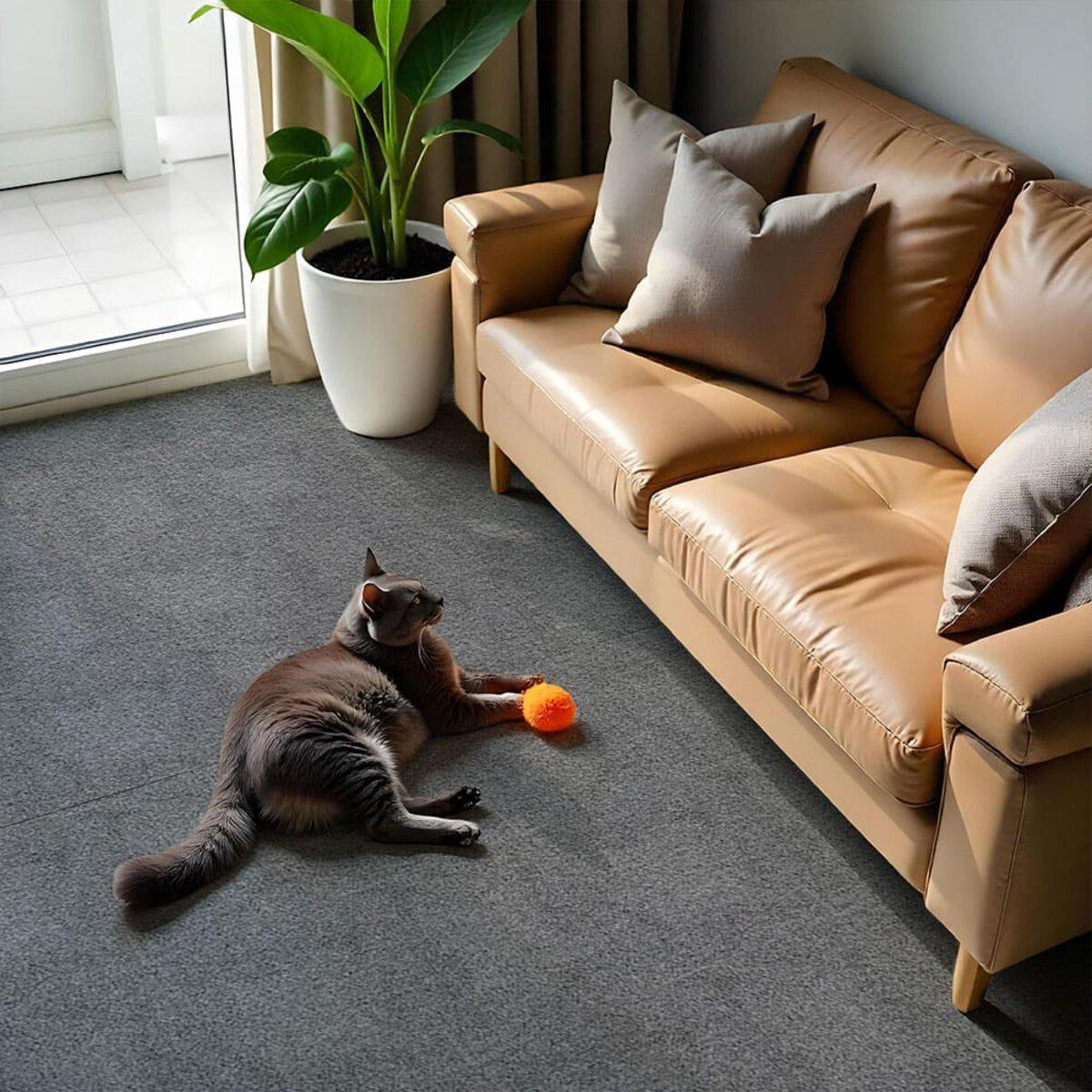 Ковролиновая плитка 300х300 темно-серая в интерьере — модульное ковровое покрытие 30x30