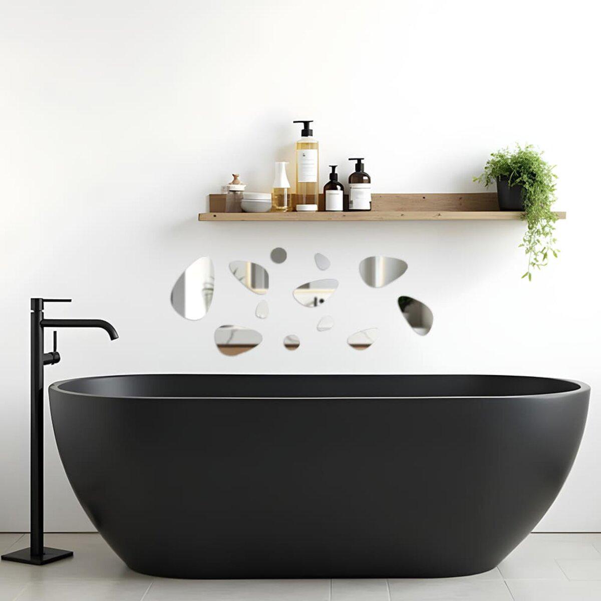 Декоративные зеркальные акриловые камешки на стене в детской — акриловые зеркальные наклейки для стен