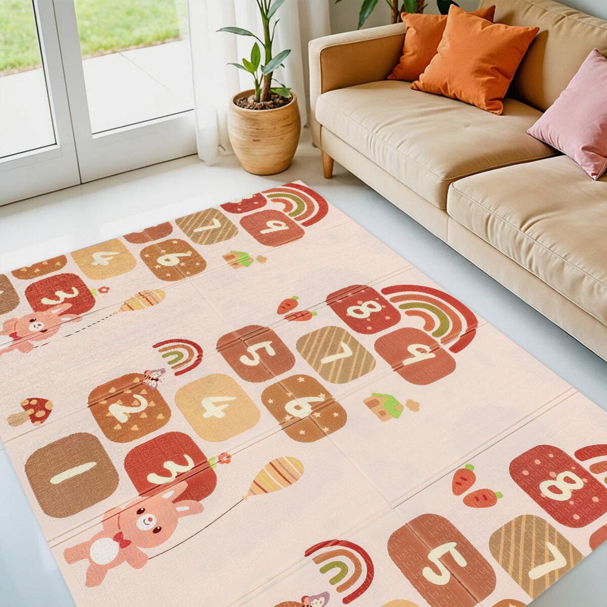 Дитячий складний термокилимок у світлій вітальні — теплий килимок для ігор на підлозі