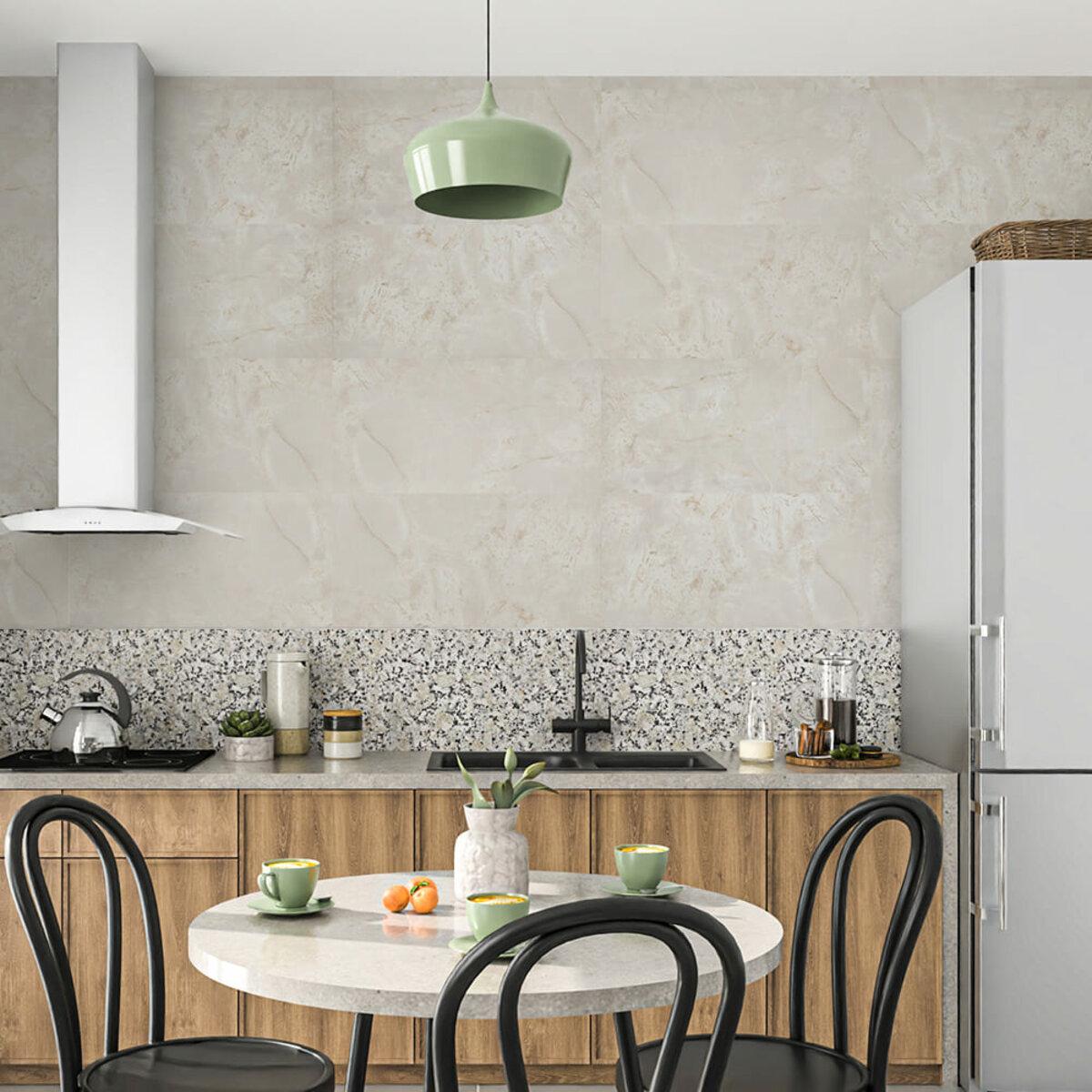 самоклеящаяся виниловая плитка для кухни мраморный глянец 600x300