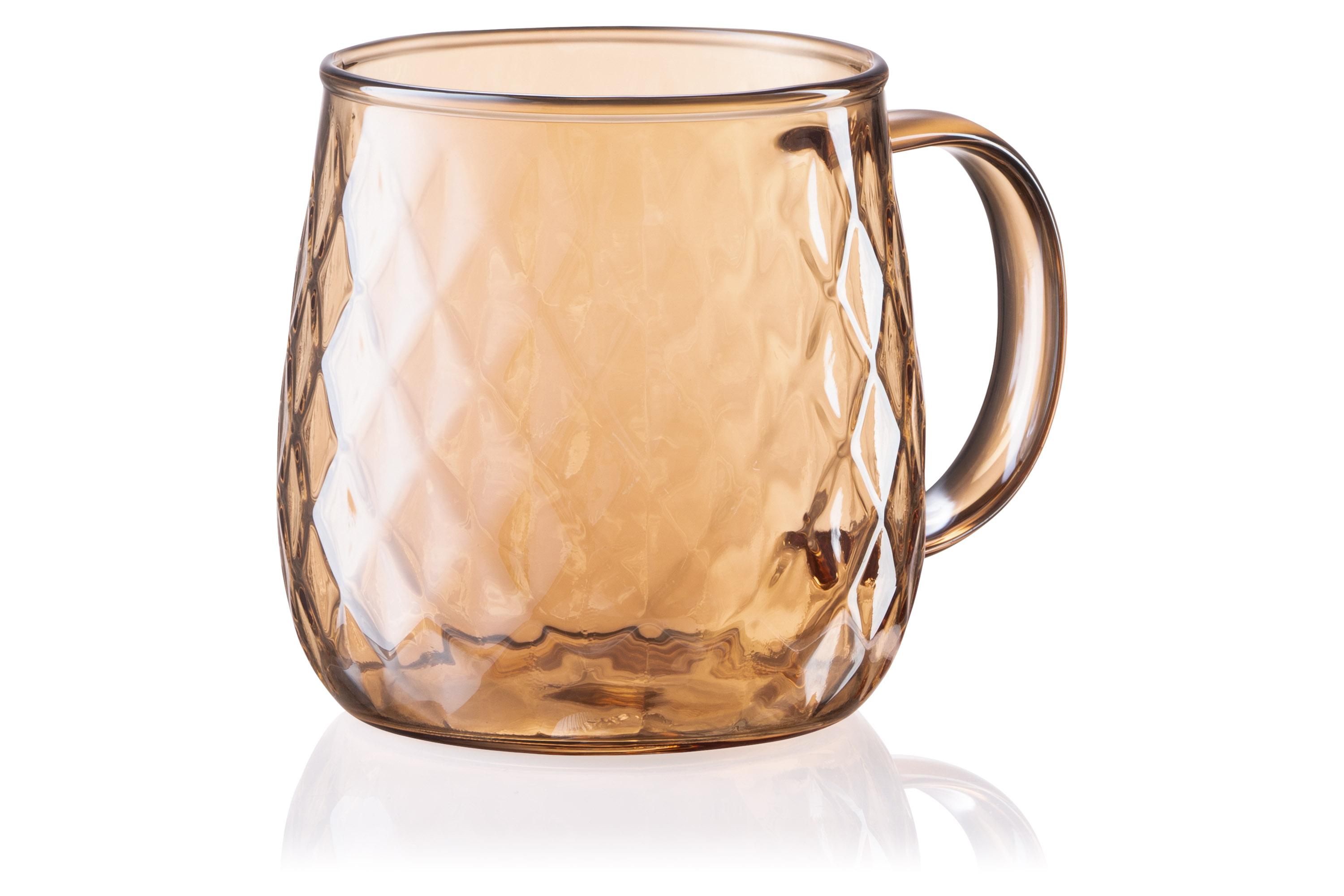 прозрачная боросиликатная кружка 350 мл золотистая — термостойкие чашки для чая и кофе
