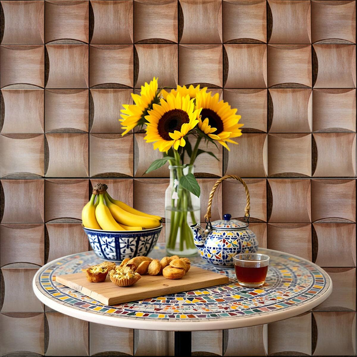 декоративные ПВХ панели для стен в интерьере кухни, панель 960х480