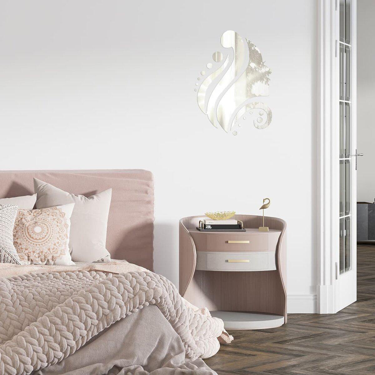 акриловые зеркальные элементы декора в интерьере — набор зеркальных наклеек для спальни