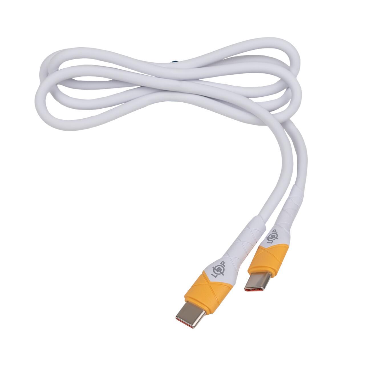 Шнур USB-C to USB-C LogicPower 1 м у змотаному вигляді для швидкої зарядки