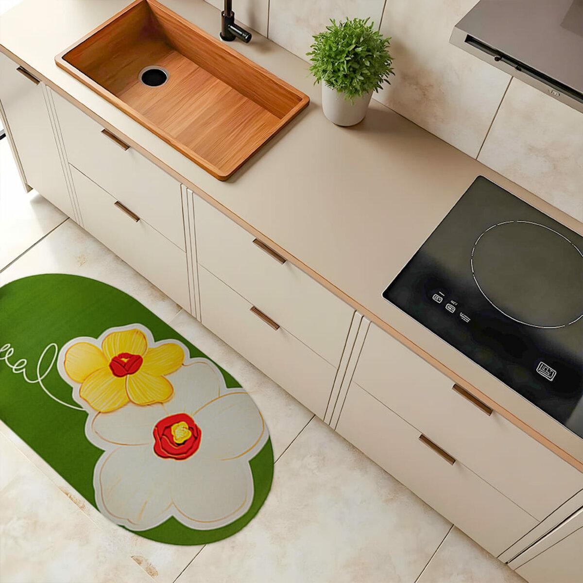 коврик диатомитовый 50x80 в прихожей, быстрое высыхание и антибактериальная поверхность