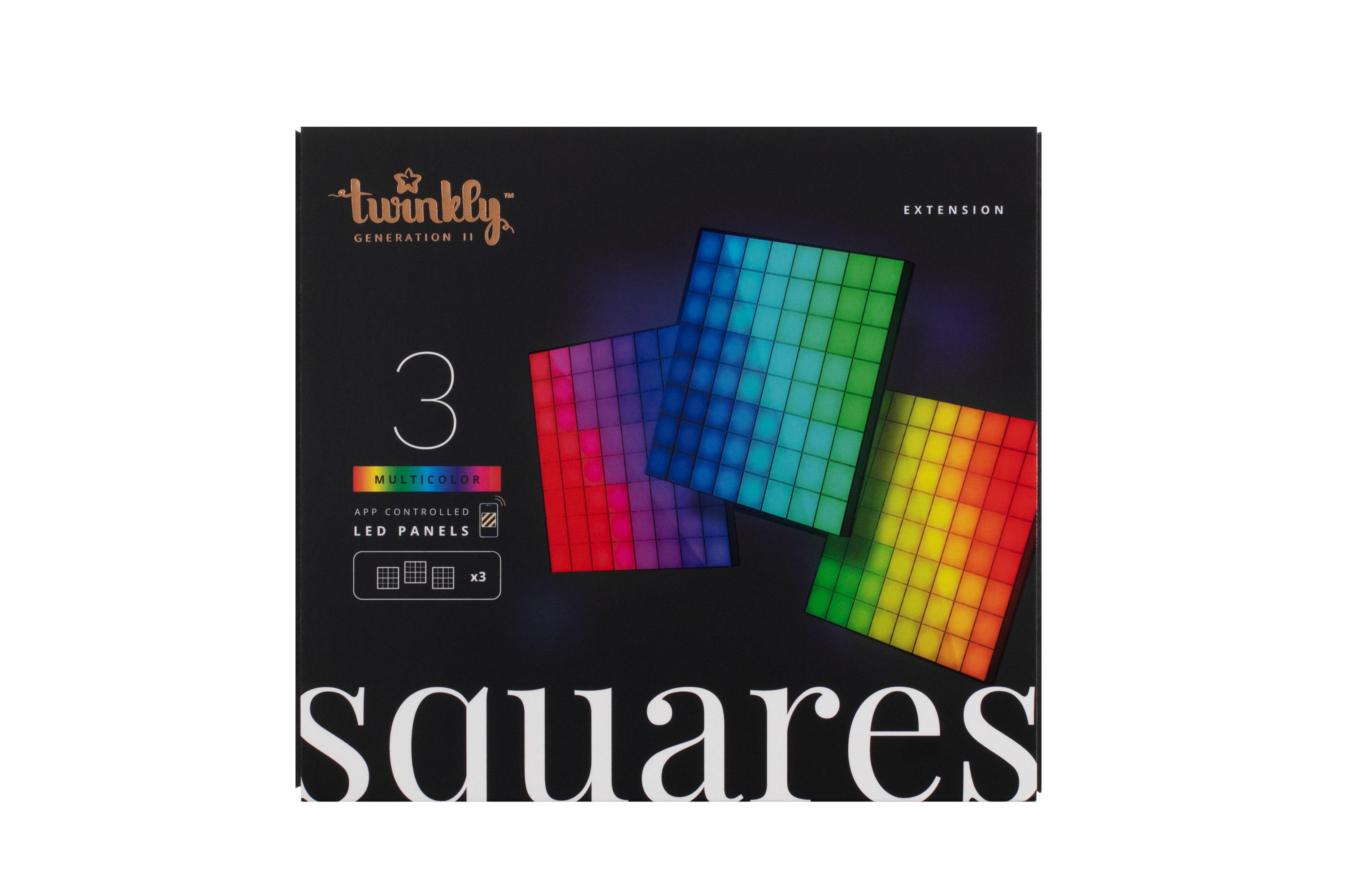 Модульные RGB LED панели для декора — упаковка Twinkly Squares расширение с яркой цветной подсветкой