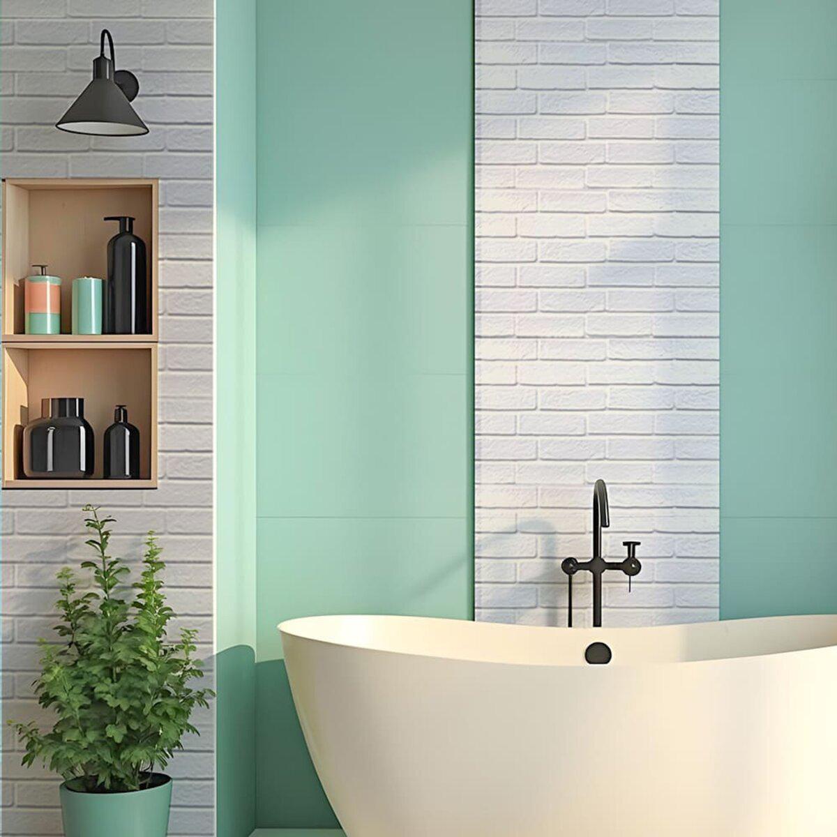 влагостойкие панели для ванной под белый кирпич — декоративная панель ПВХ