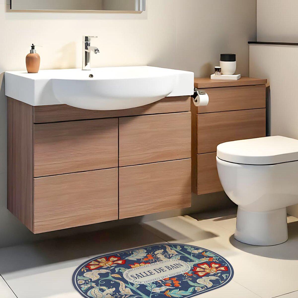 Влагопоглощающий коврик для ванной 38x58 см в интерьере — быстросохнущий коврик у раковины