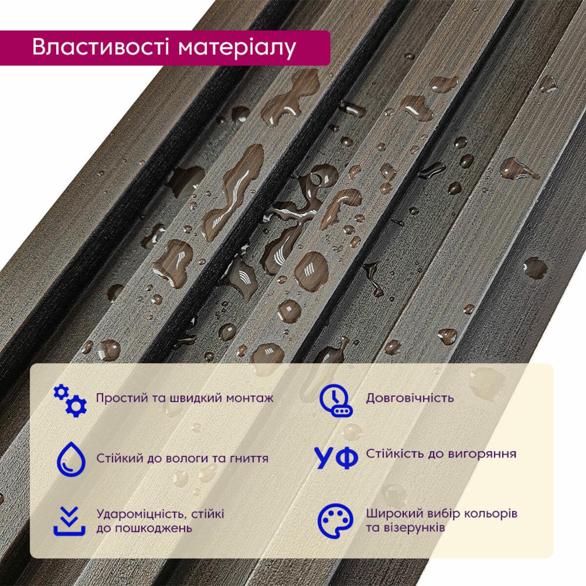 влагостойкая рейка WPC венге крупный план - устойчивость к влаге