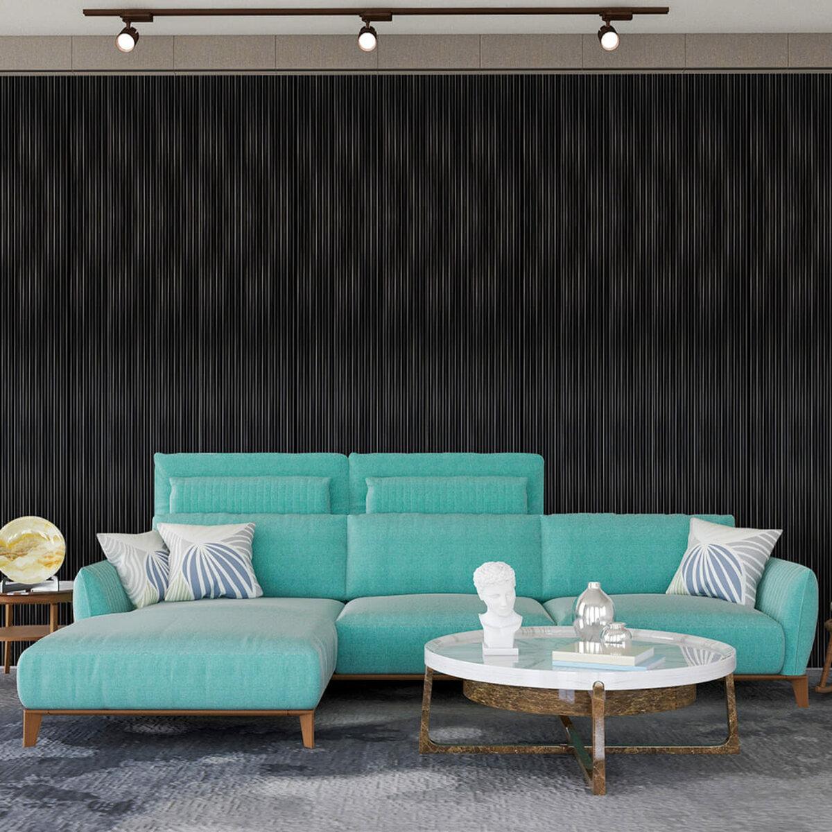 черная декоративная рейка для стен 2900x120x11 мм в интерьере