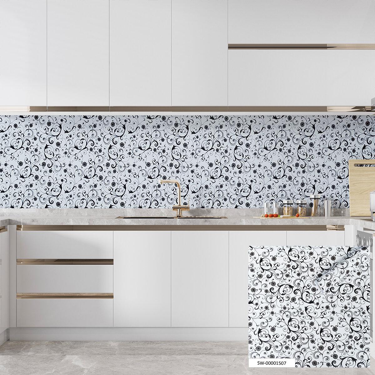 Самоклеющаяся пленка для мебели 67х10 на кухонном фартуке — декоративная ПВХ пленка ширина 67 см