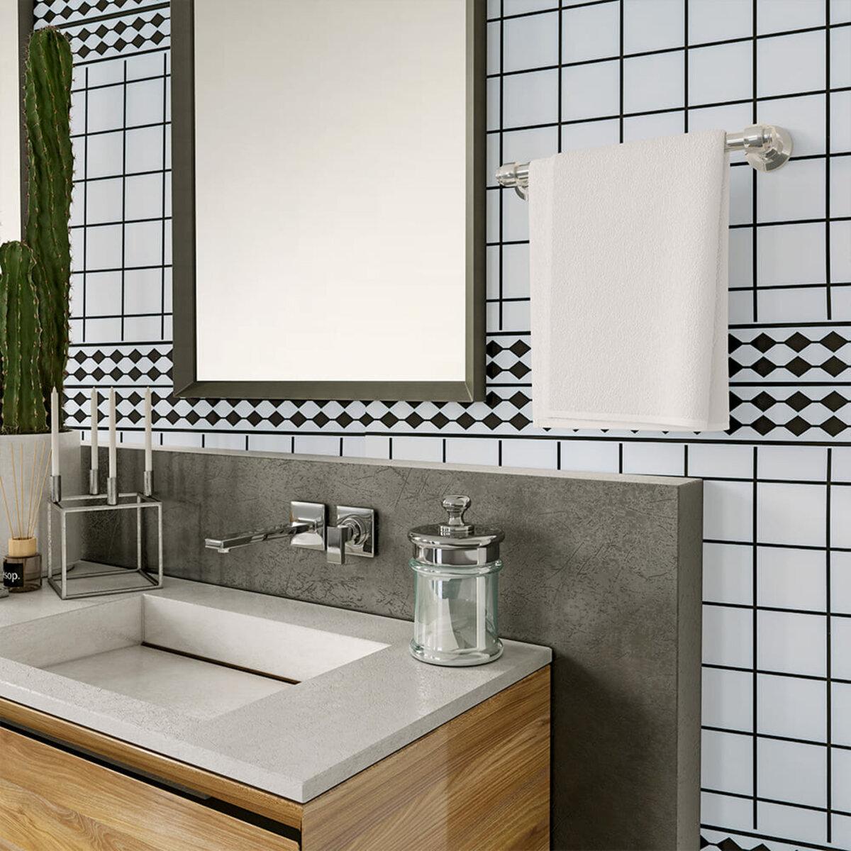 глянцевая самоклеящаяся виниловая плитка 600x600 для кухонного фартука в интерьере