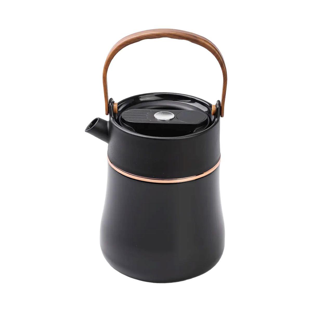 черный вакуумный термос для чая 700 мл с дисплеем температуры