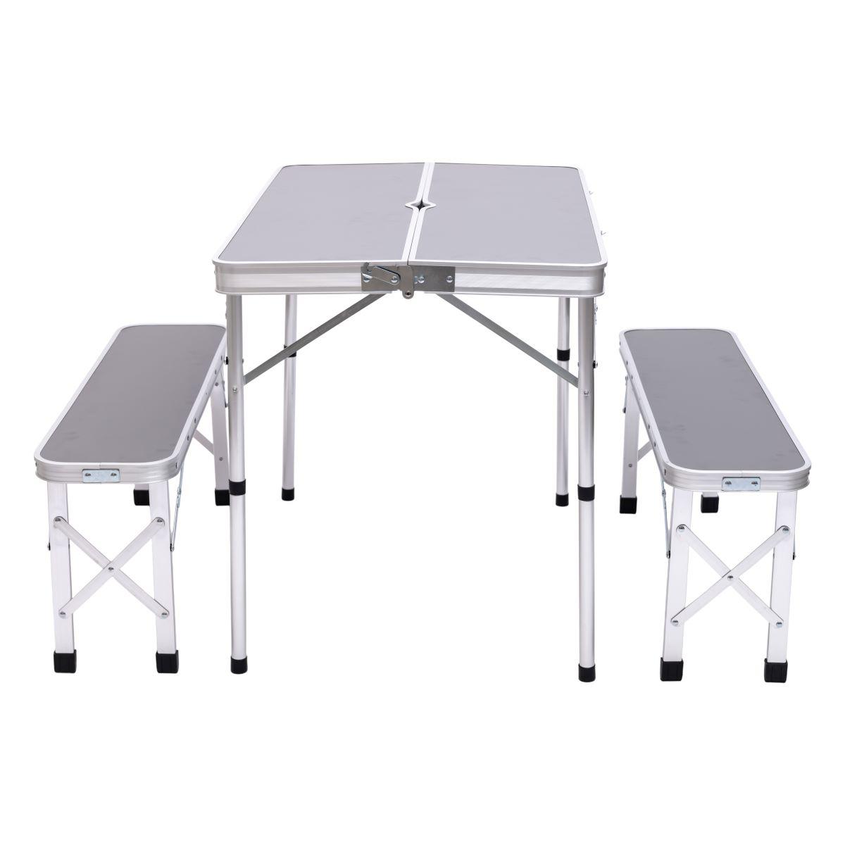 складной стол со скамьями для пикника и кемпинга в разложенном виде