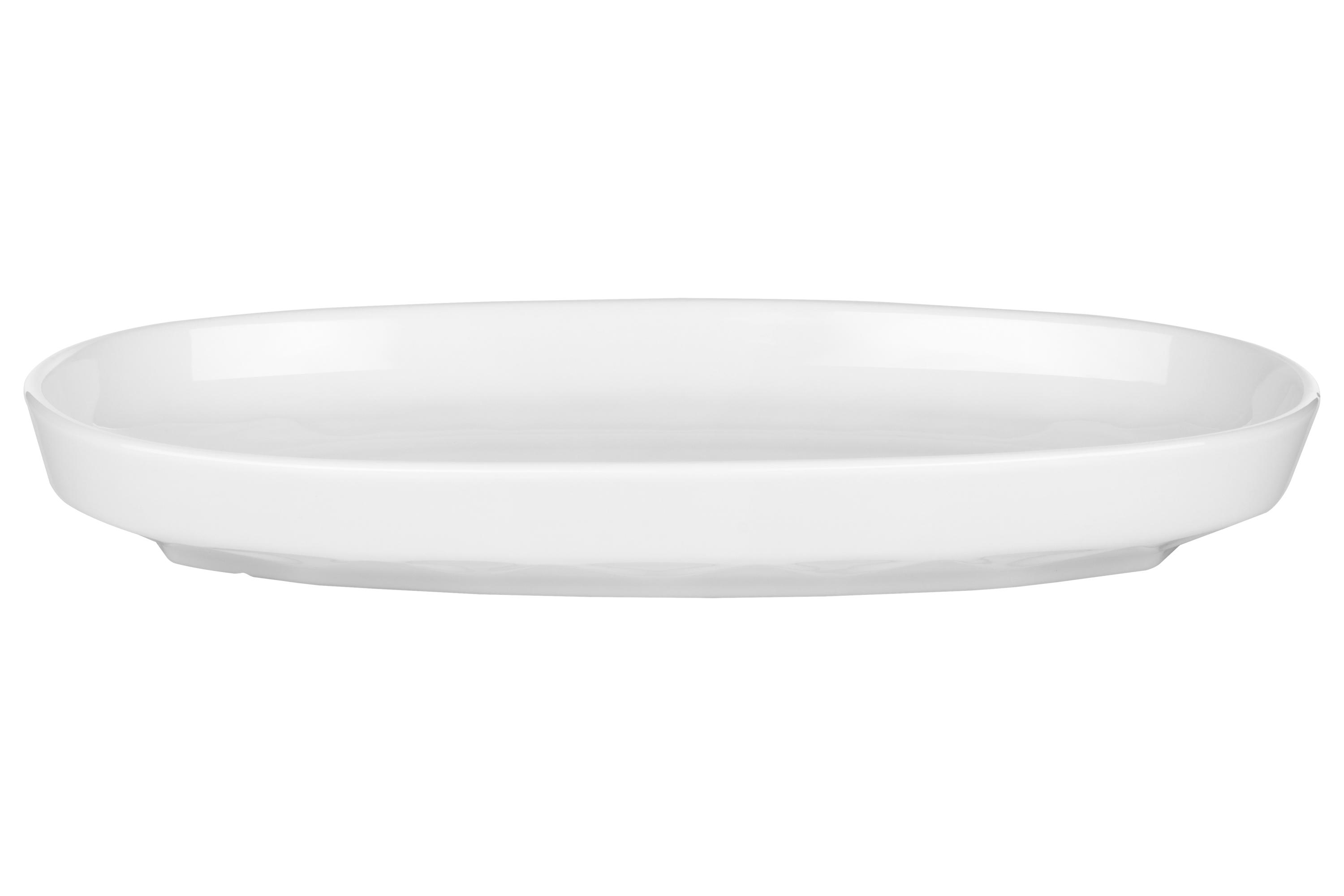 Белая овальная форма для выпечки из фарфора 29.8x18.8x4 см — универсальная форма для духовки