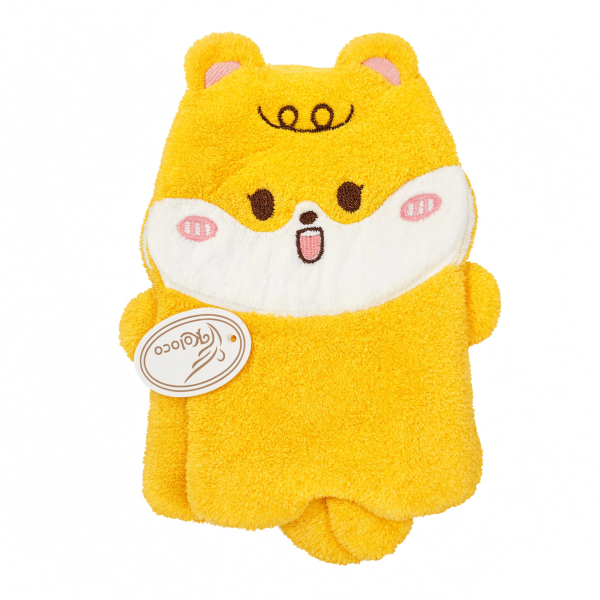 Жовтий дитячий рушник-іграшка Colorful Home з коралового флісу для витирання рук