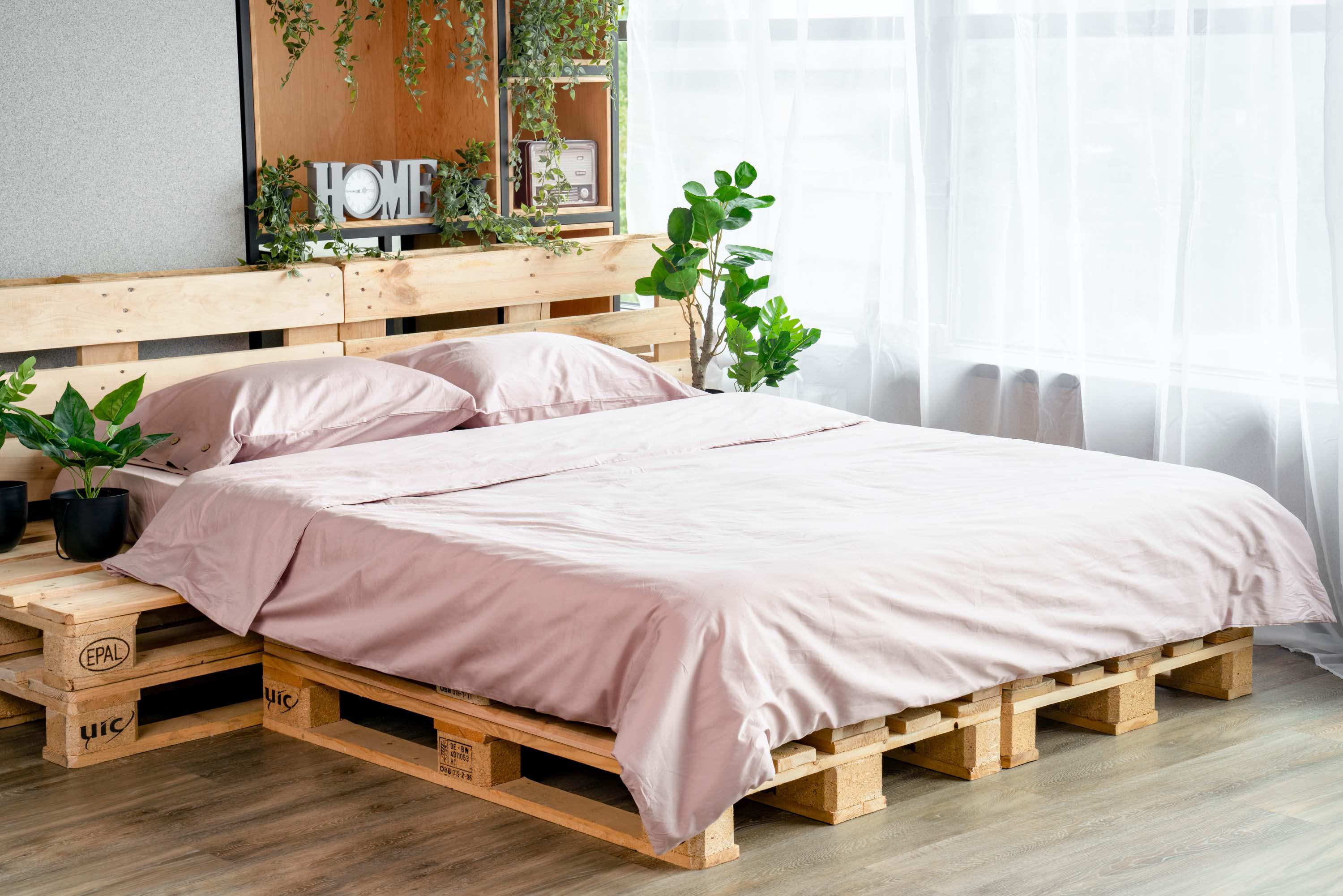 пудровая сатиновая простыня 240х260 в интерьере — простыня сатин 240×260