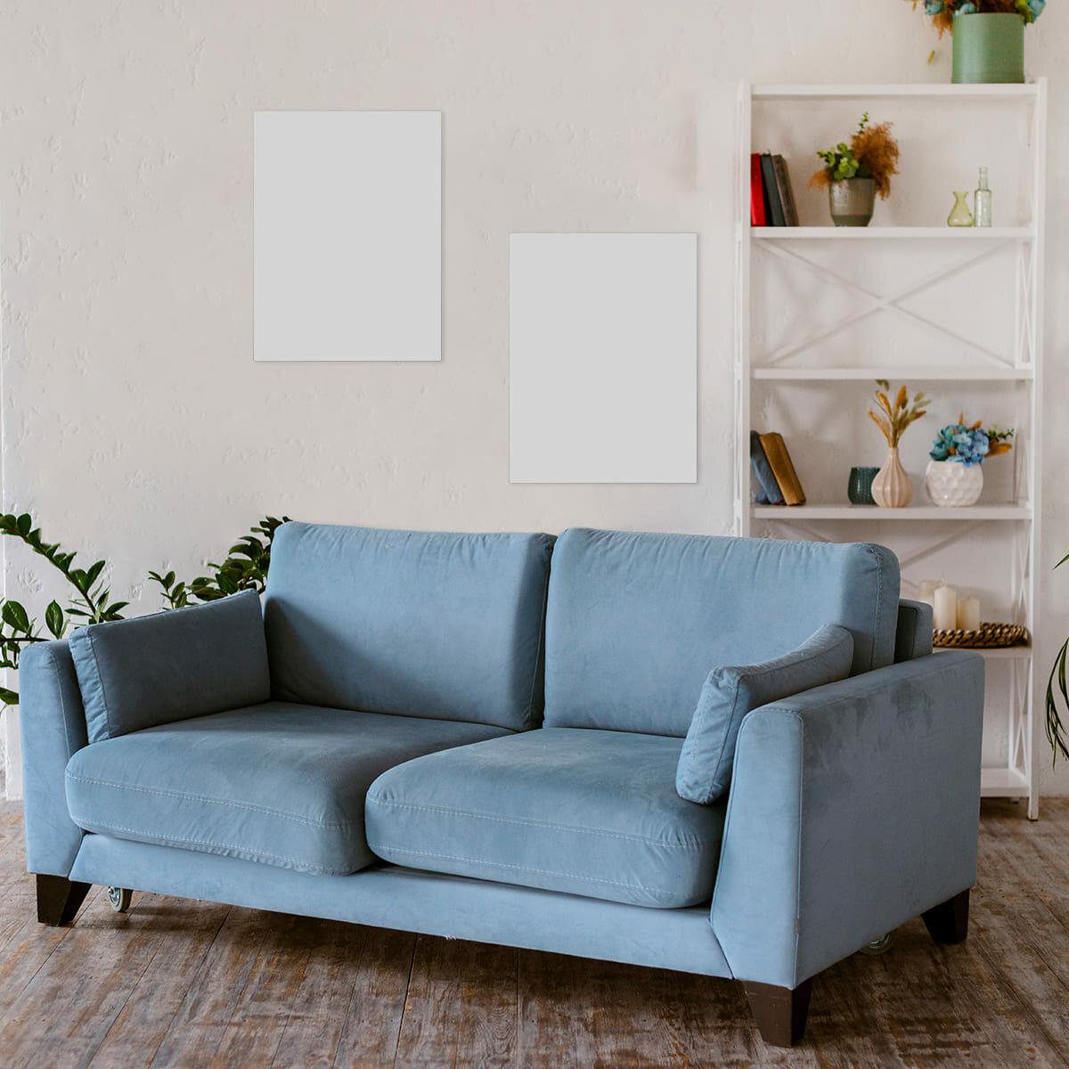 акриловое самоклеящееся зеркало 300x400 мм в интерьере, глянцевая поверхность, толщина 2 мм