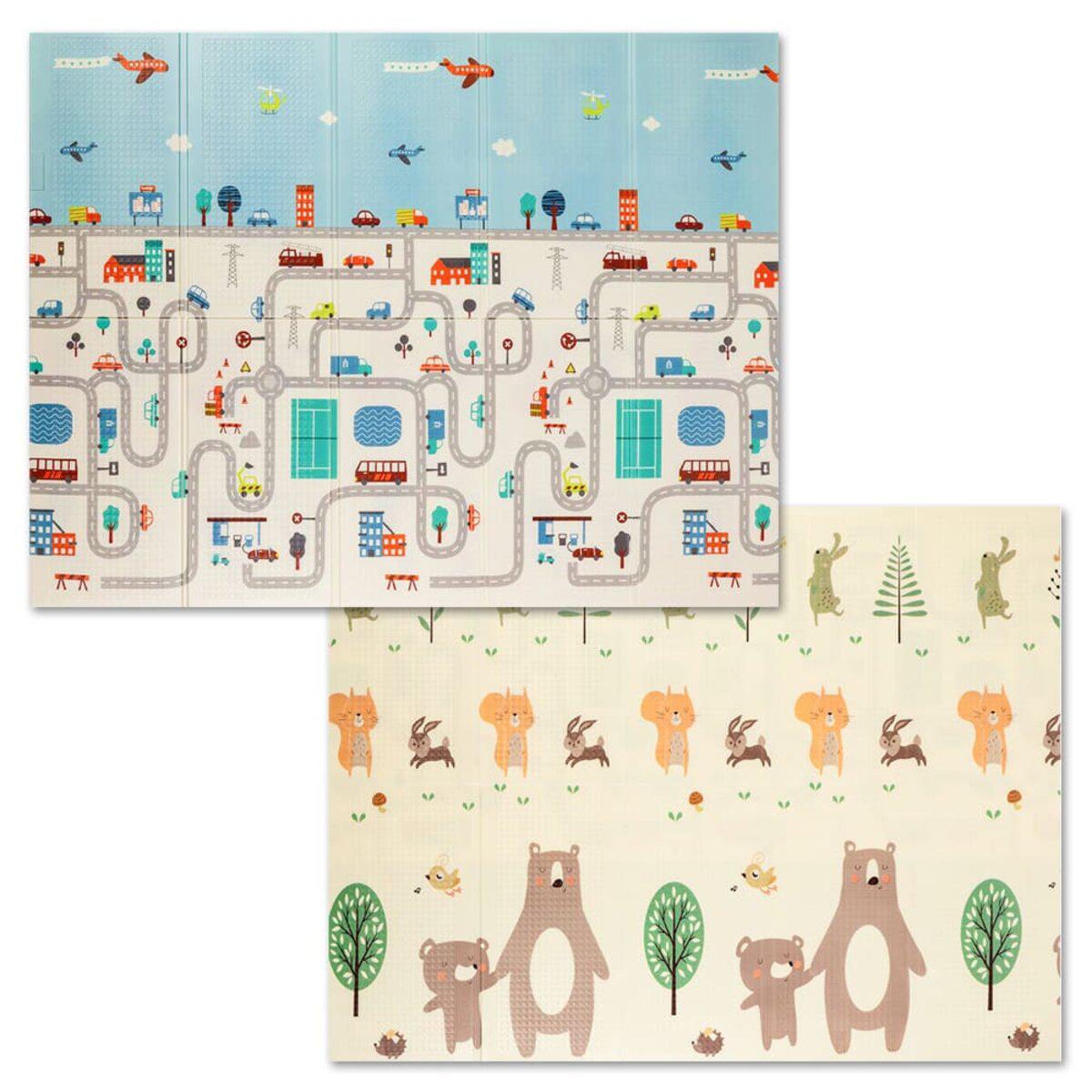 Детский развивающий термоковрик 200x150 см в интерьере — двусторонний игровой коврик для ребенка