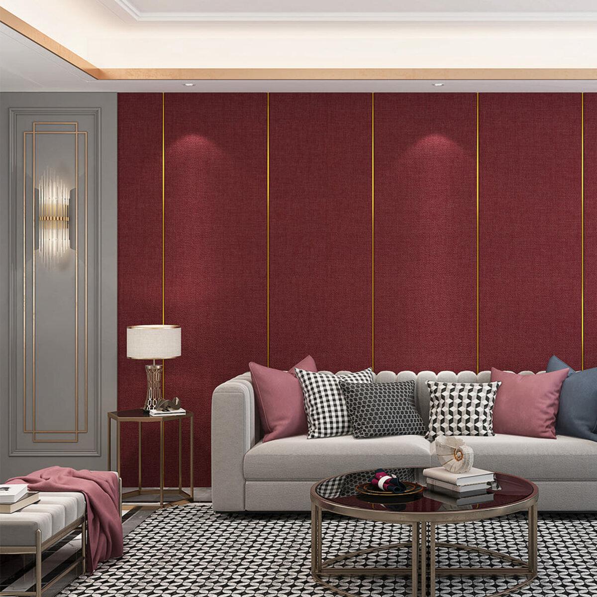 Льняные самоклеящиеся обои Бардо в интерьере — текстильная фактура и теплоизоляция