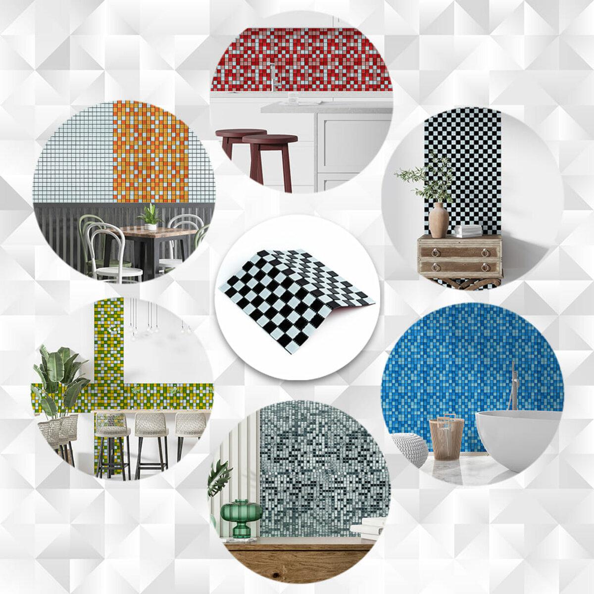 мозаика самоклеящаяся для ванной кухня 298x298 мм декоративная стеклянная шахматка