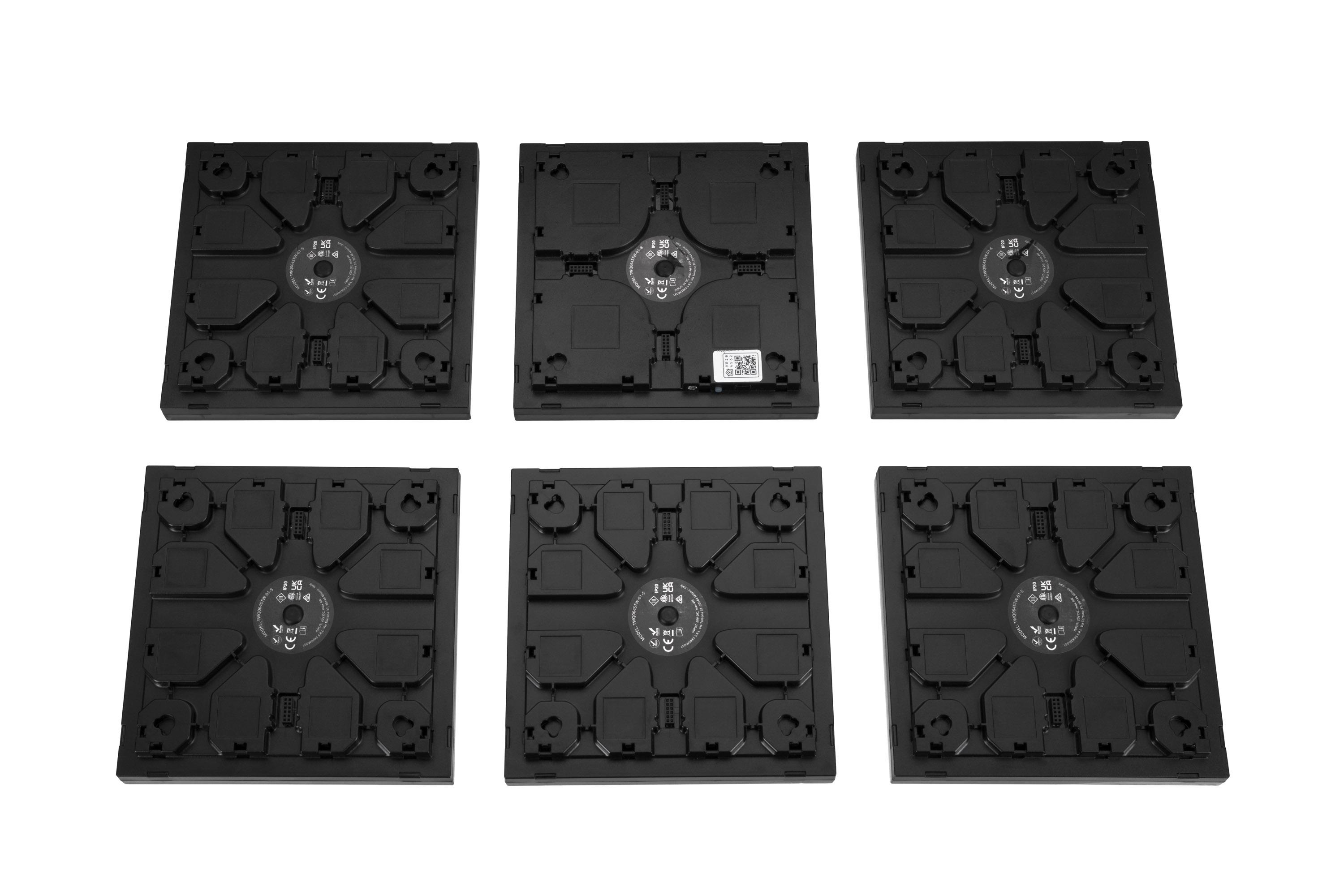 модульные LED панели для интерьера — яркая инсталляция 6 модулей RGB, демонстрация цветов