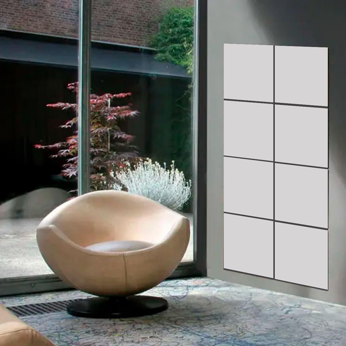 акриловое зеркало 295x295 в интерьере — самоклеящееся зеркальное панно для интерьера