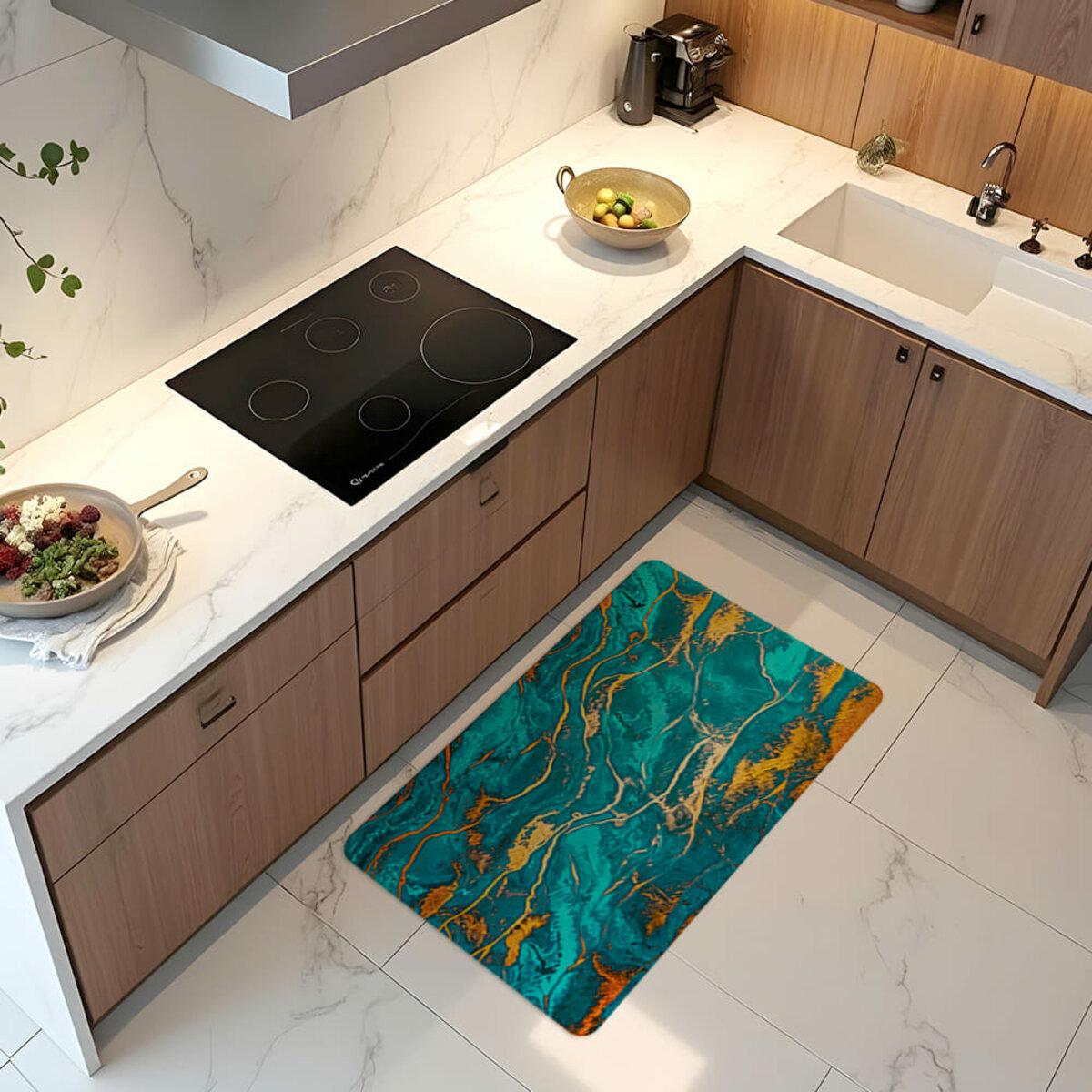 Коврик для кухни и ванной 50x80см – влагопоглощающий диатомитовый коврик с антискользящим каучуковым слоем