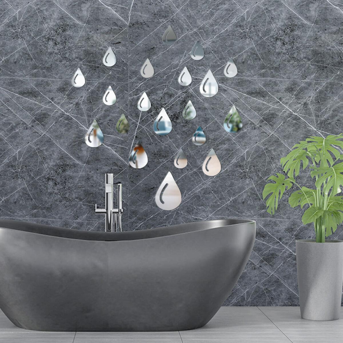 Зеркальные акриловые капли в интерьере над кроватью — акриловые зеркальные наклейки капли