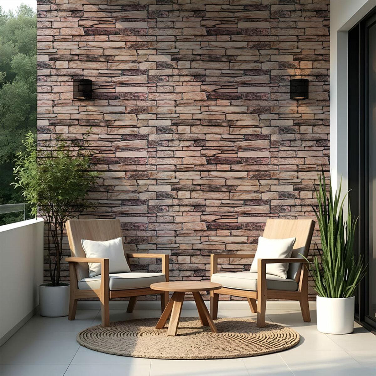 Крупный план водостойкой ПВХ панели декоративной под камень — текстура и защита от влаги