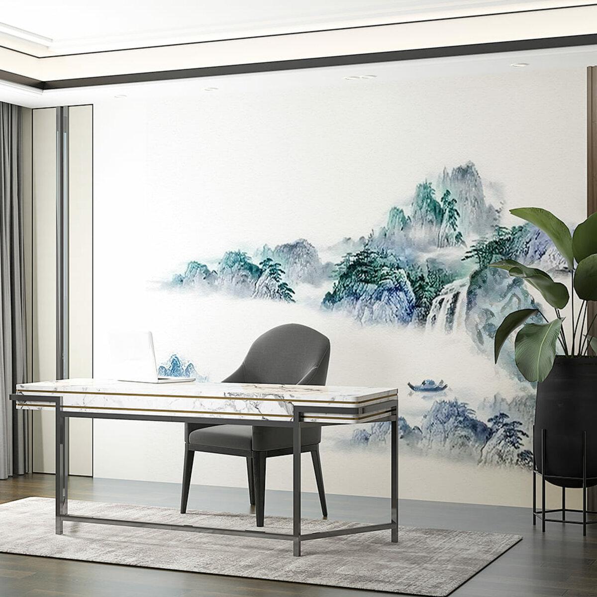 виниловая картина на стену 3600x2800 мм в интерьере, самоклеящаяся ПВХ панно