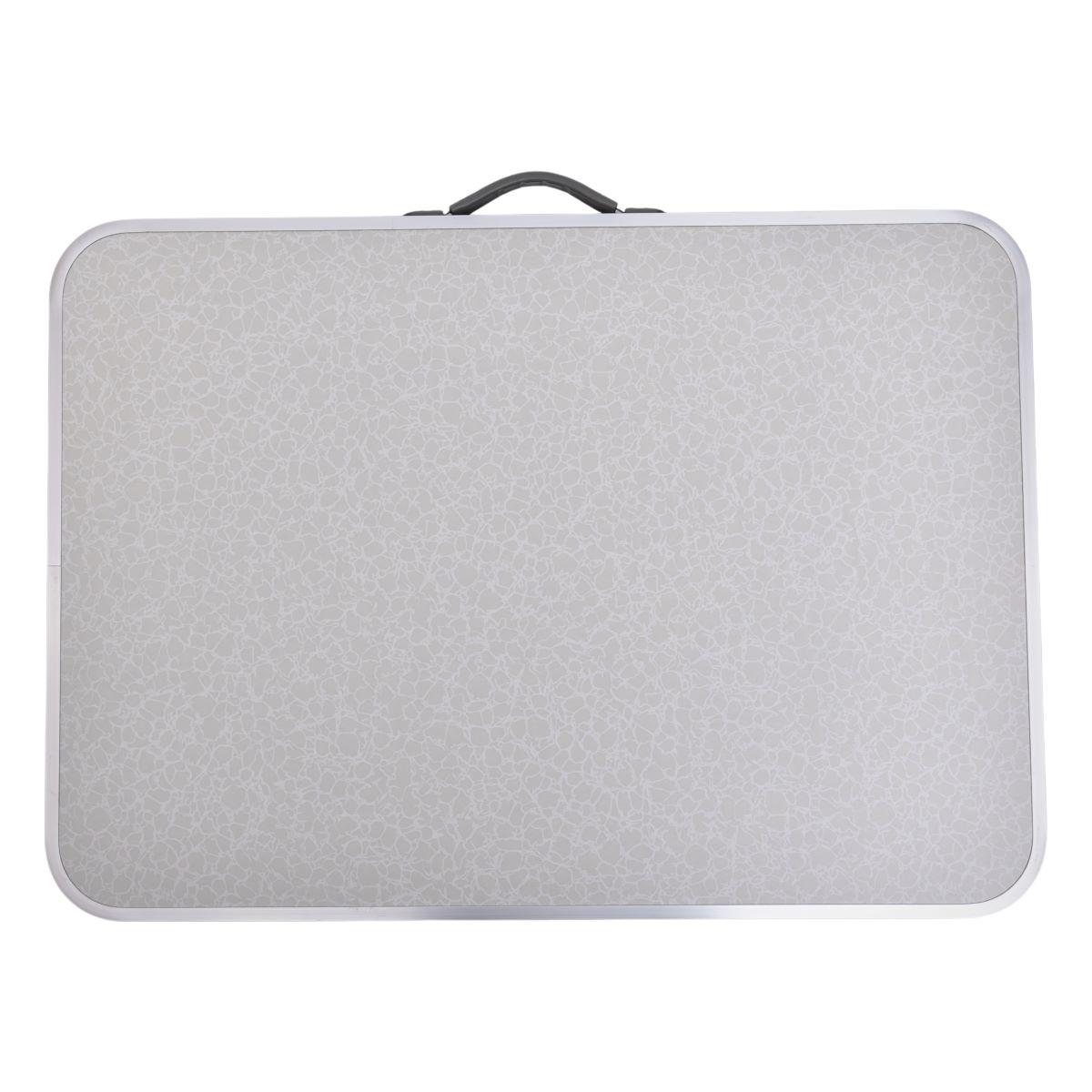 Топ-вид сложенного складного стола для кемпинга 70x50 см с ручкой