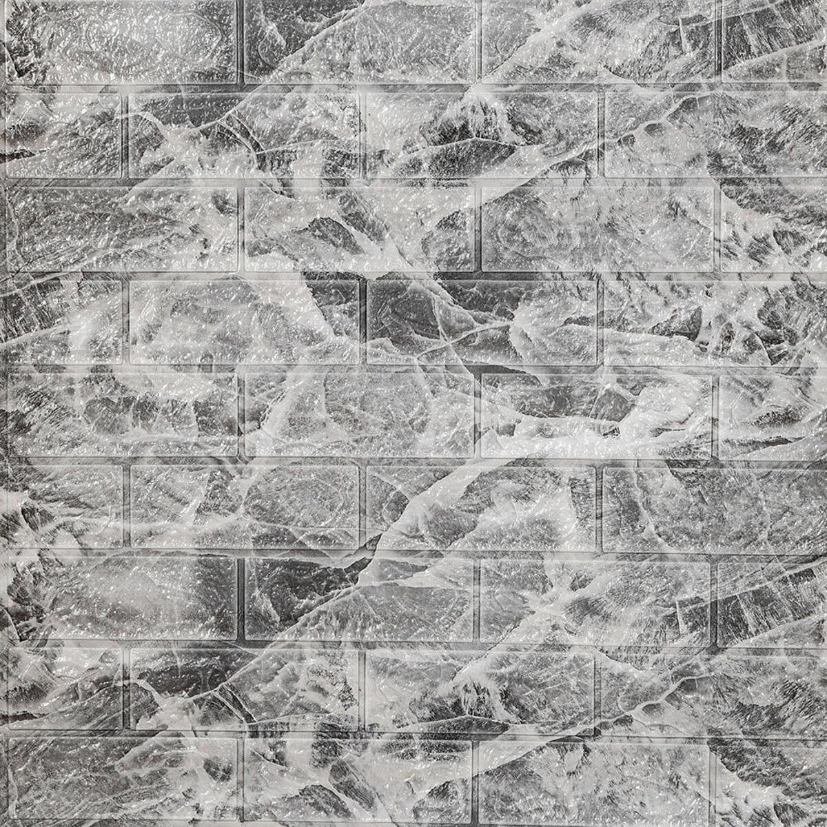 Самоклеюча 3D-панель під чорний мармур крупним планом, декоративна текстура для стін