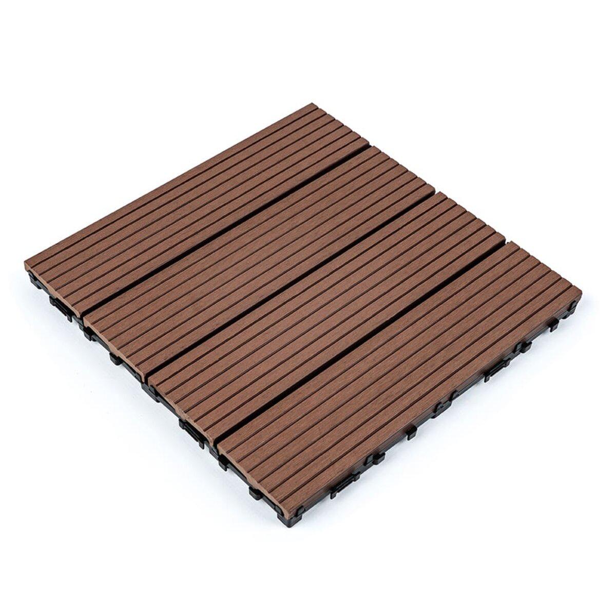 Композитна плитка ДПК під тик у вигляді готового модульного покриття під дерево