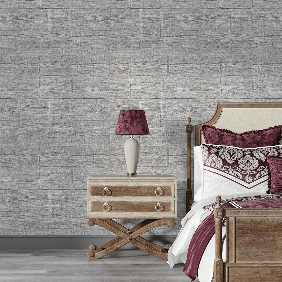 декоративная самоклеящаяся 3D панель для стен 700x700 Камень кофе в интерьере