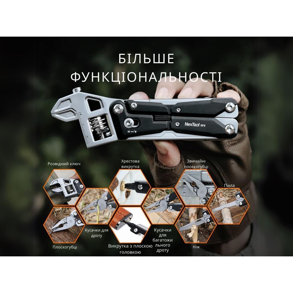Кишеньковий мультитул NexTool Wrench W4 у складеному вигляді з фірмовим чохлом