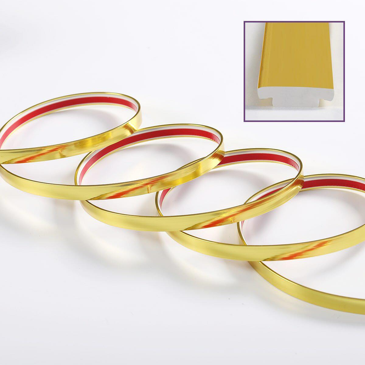 Самоклеющийся T-образный молдинг золото в рулонах с клеевой основой — декоративная планка для отделки