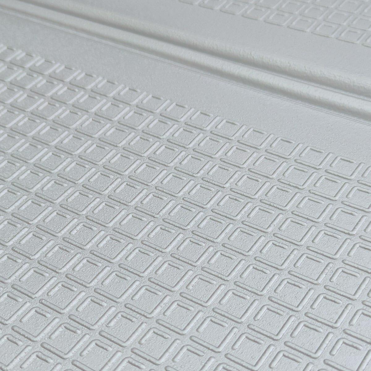 крупный план фактуры влагостойкого поролонового термоковрика 10 мм, серый утолщённый коврик для детской