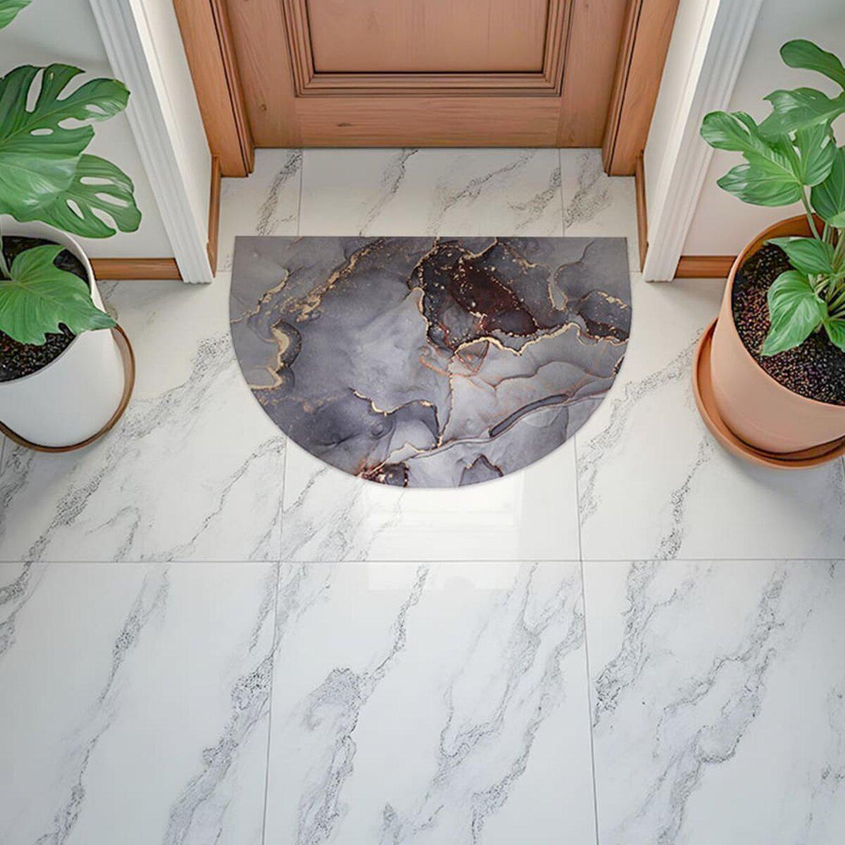 коврик для прихожей и кухни 40х60 диатомитовый антискользящий в интерьере у двери