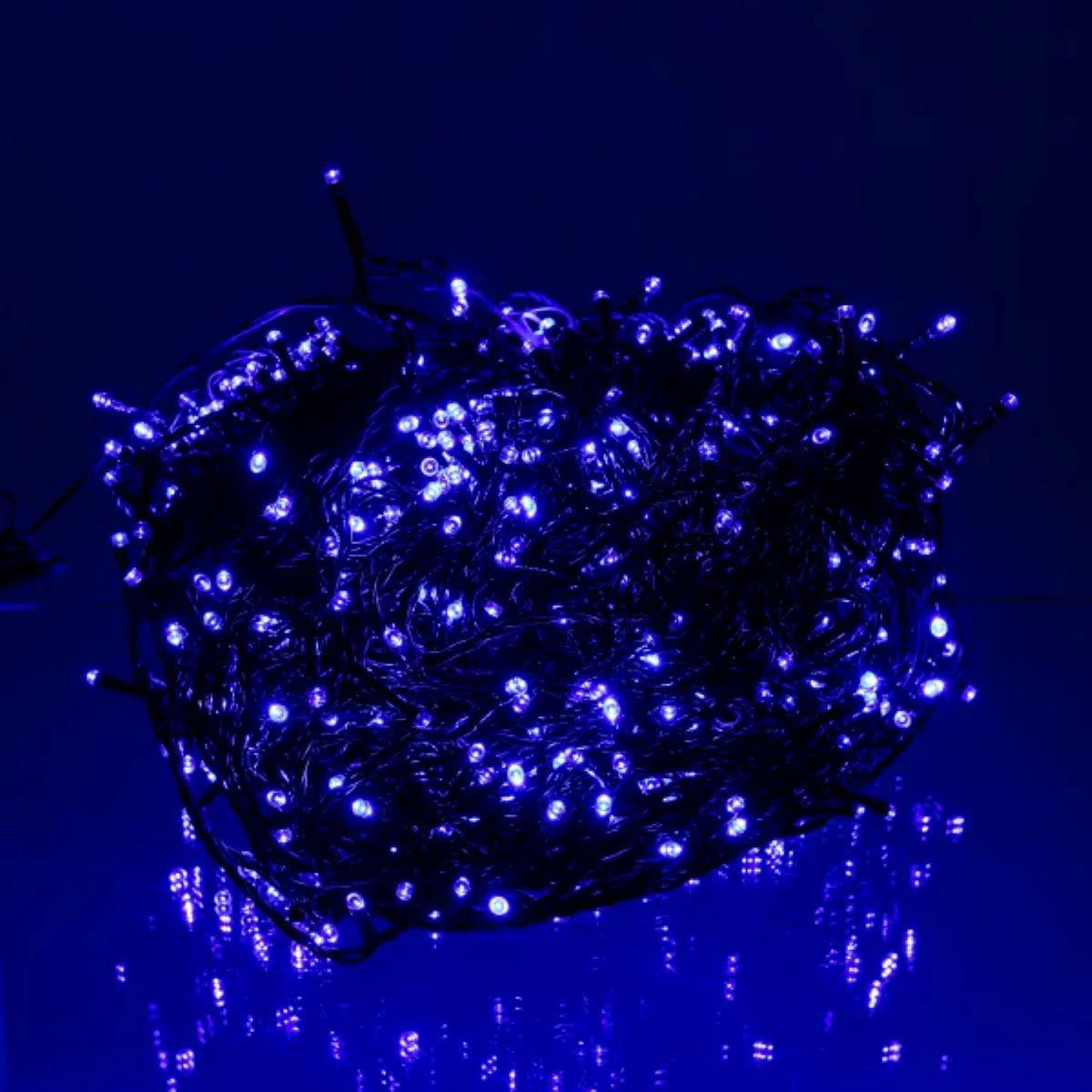 синяя уличная гирлянда 100 м на дереве, 1000 LED, IP65