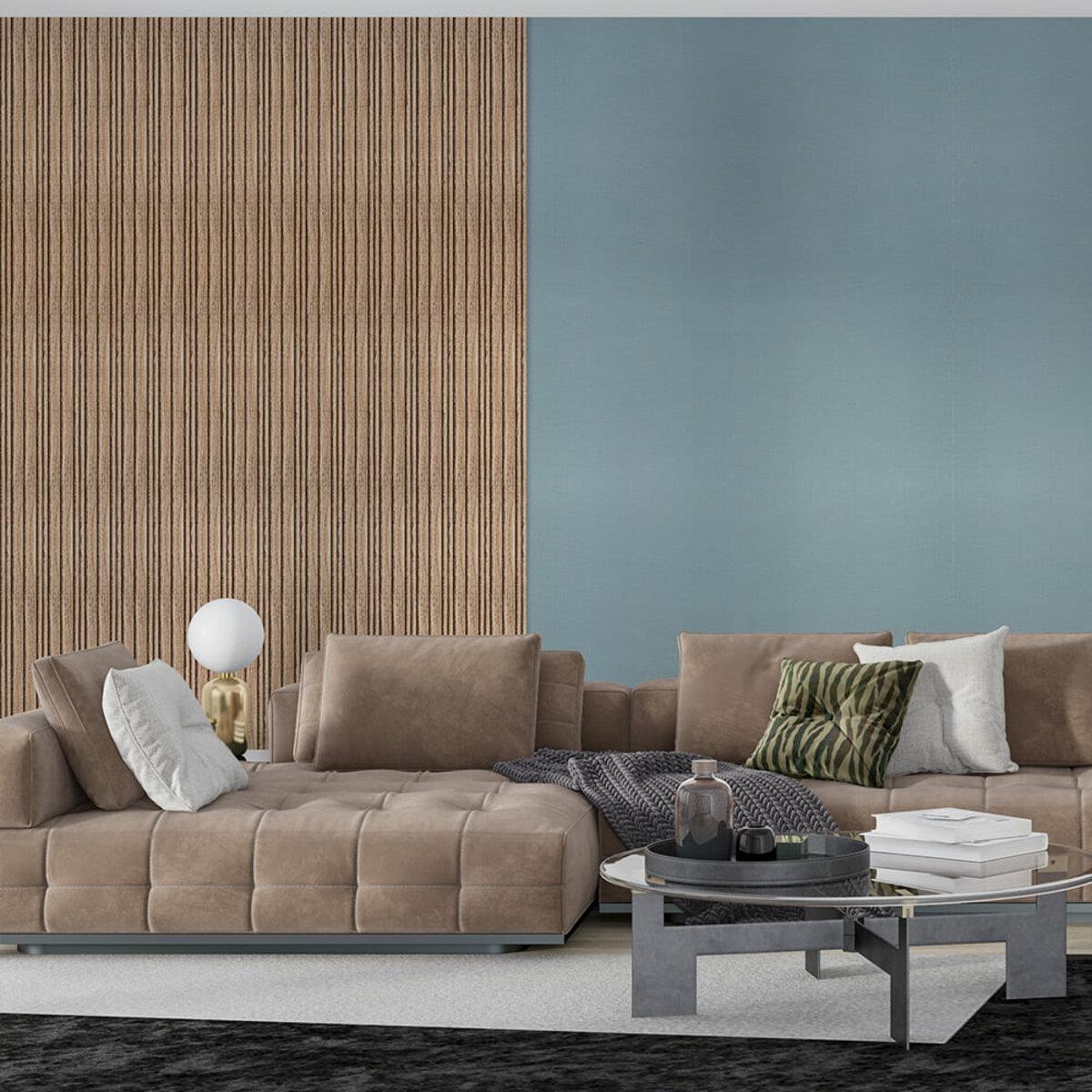 реечная стеновая панель Дуб 120х2900х12 мм в интерьере — реечная отделка стен под дерево