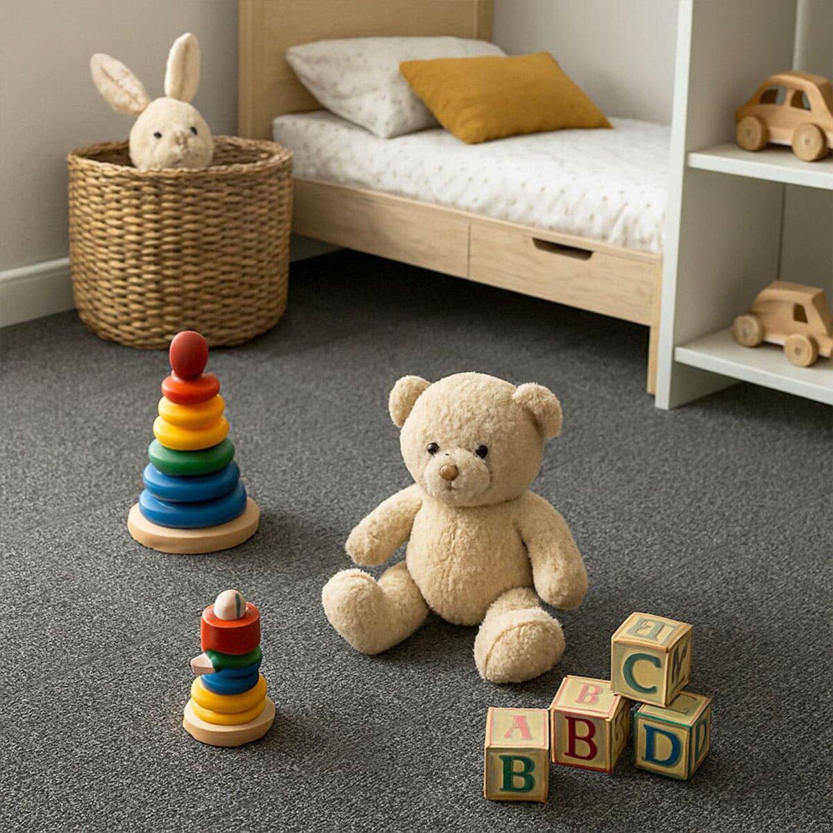 Ковролиновая плитка 300х300 в детской — многоразовая ковровая плитка на TPR основе