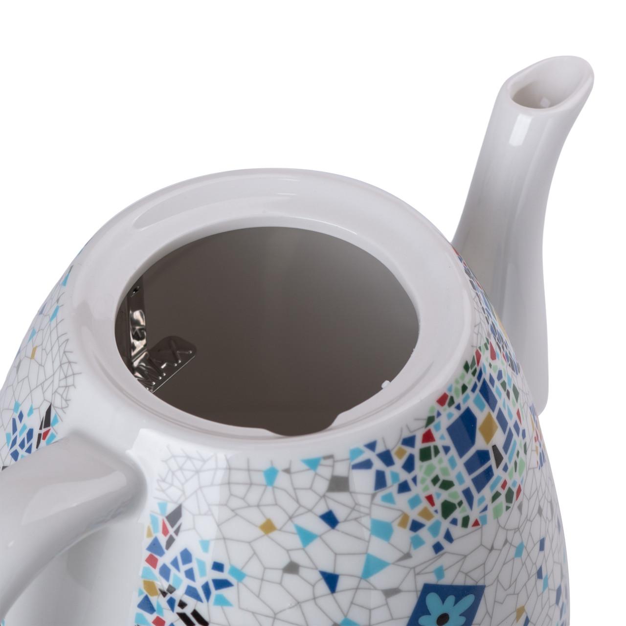 Керамический чайник с открытой крышкой и скрытым нагревательным элементом — чайник с автоотключением и защитой от перегрева