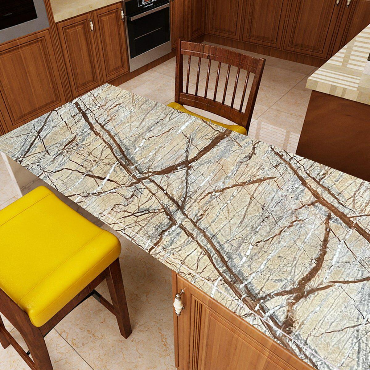 Пленка под мрамор для мебели — бежевый мрамор 0,45х10м применена на столешнице