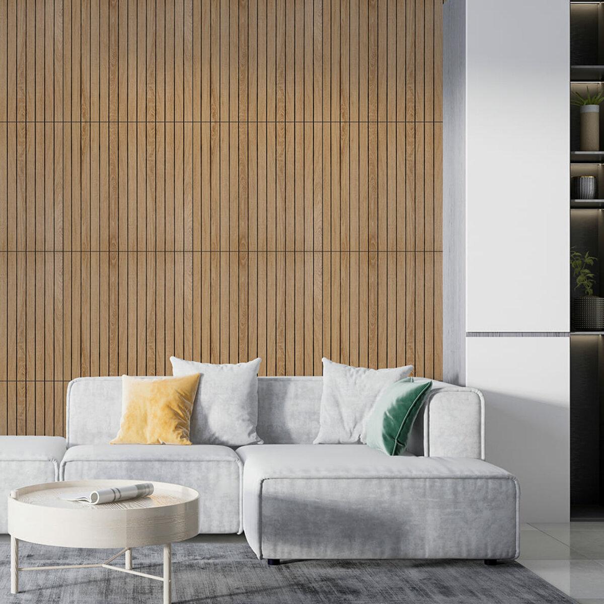 виниловые рейки для стен светлый миндаль 600x600 в интерьере