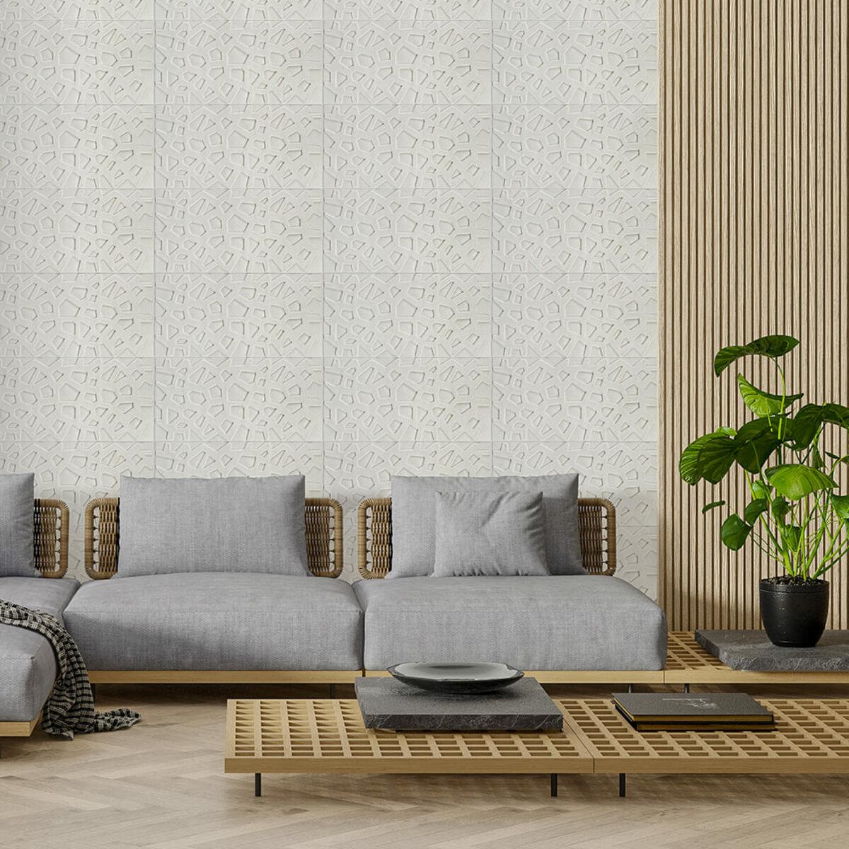 Интерьер с 3D самоклеящимися панелями паутина 700x700